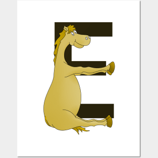 Pony Monogram Letter E Posters and Art